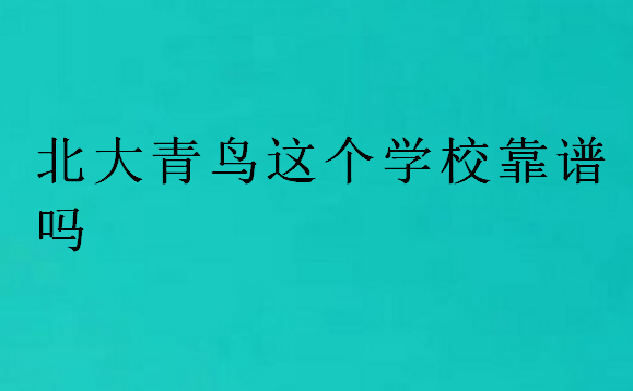 北大青鸟这个学校靠谱吗