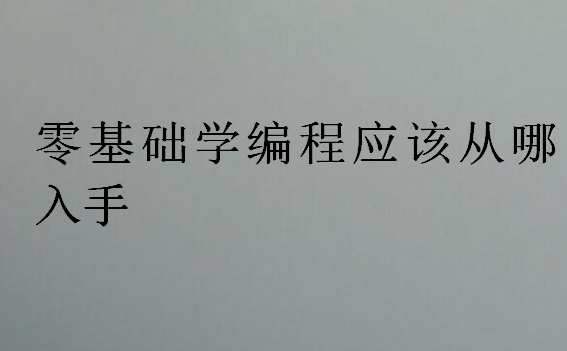 零基础学编程应该从哪入手