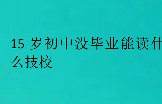 15岁初中没毕业能读什么技校