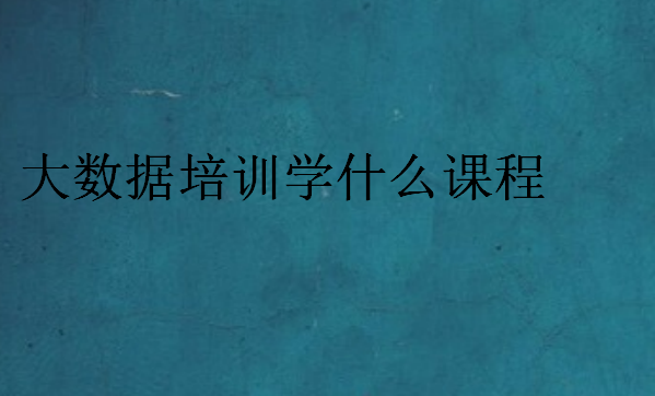 大数据培训学什么课程