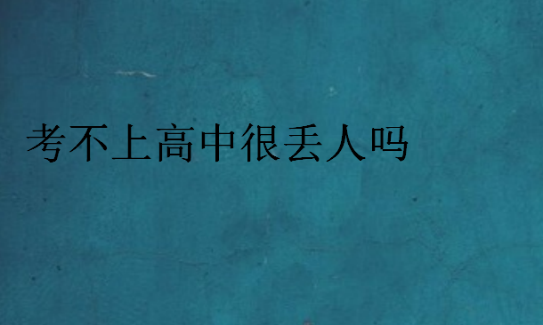 考不上高中很丢人吗