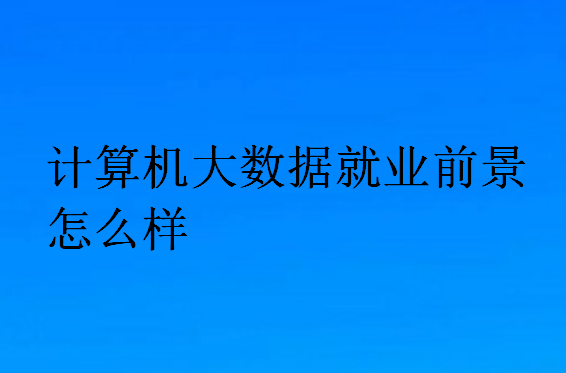 计算机大数据就业前景怎么样