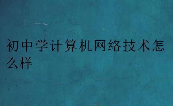 初中学计算机网络技术怎么样