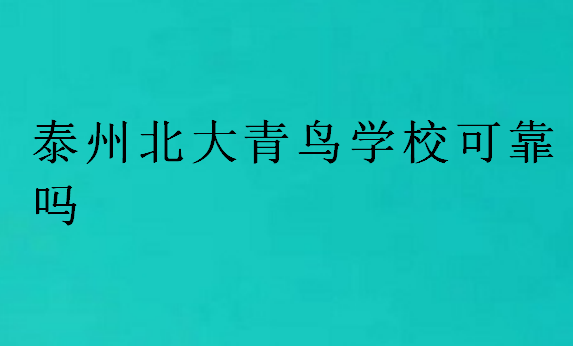 泰州北大青鸟学校可靠吗