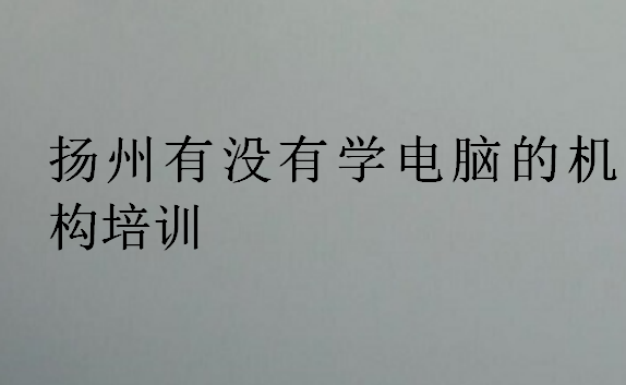 扬州有没有学电脑的机构培训