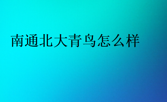 南通北大青鸟怎么样