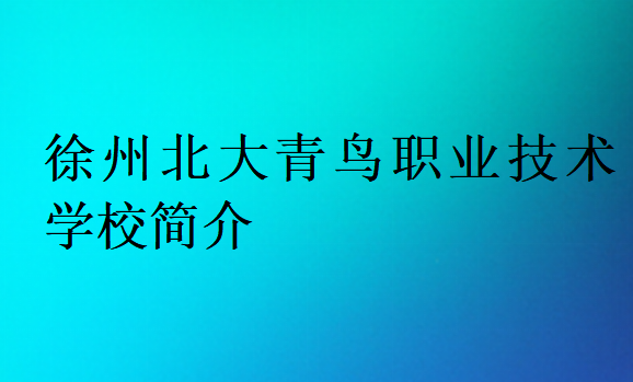 徐州北大青鸟职业技术学校简介