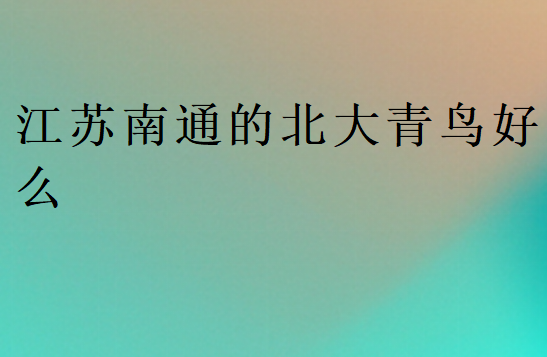 江苏南通的北大青鸟好么