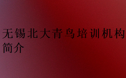 无锡北大青鸟培训机构简介