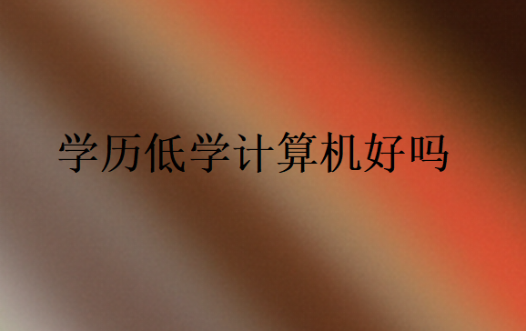 学历低学计算机好吗