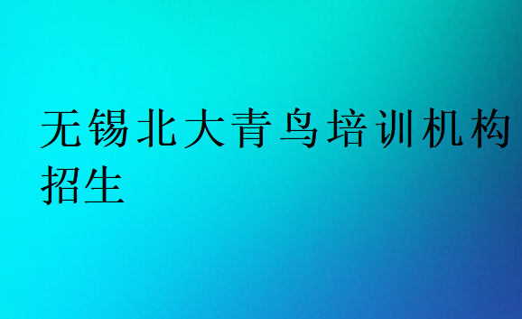 无锡北大青鸟培训机构招生