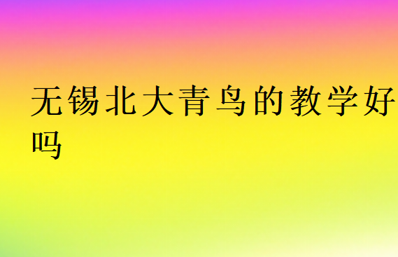 无锡北大青鸟的教学好吗