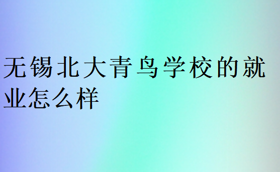 无锡北大青鸟学校的就业怎么样