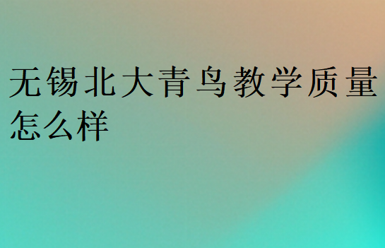 无锡北大青鸟教学质量怎么样