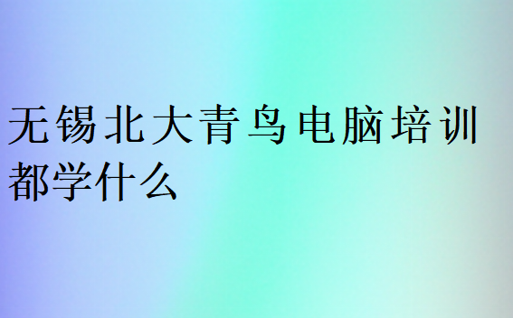 无锡北大青鸟电脑培训都学什么