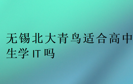 无锡北大青鸟适合高中生学IT吗