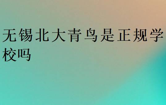 无锡北大青鸟是正规学校吗