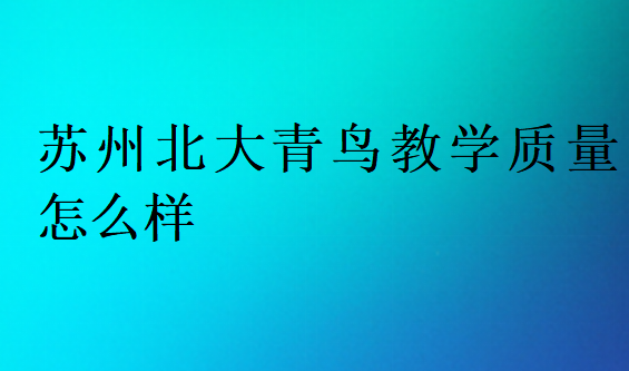 苏州北大青鸟教学质量怎么样