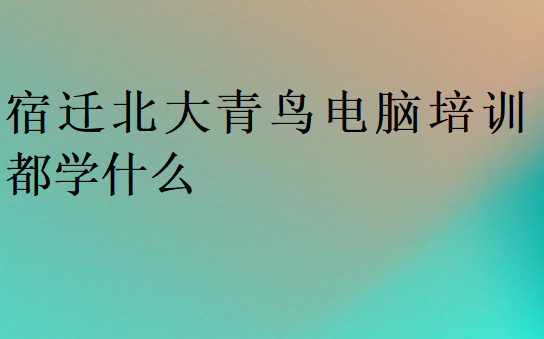 宿迁北大青鸟电脑培训都学什么