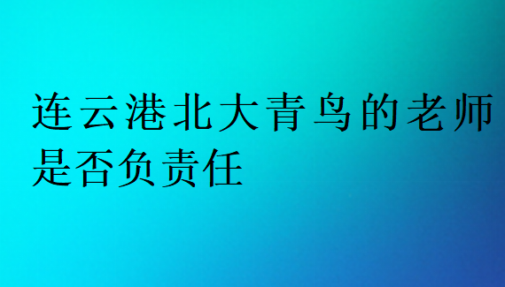 连云港北大青鸟的老师是否负责任