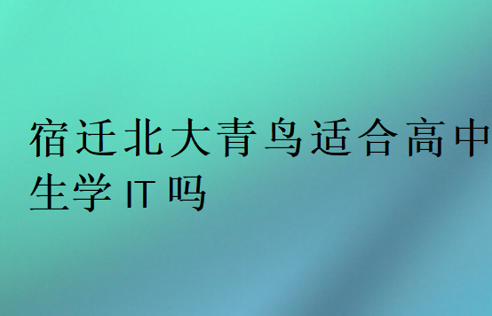 宿迁北大青鸟适合高中生学IT吗