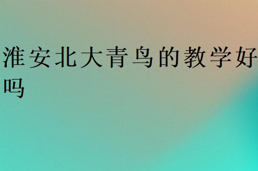 淮安北大青鸟的教学好吗