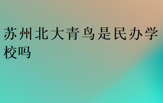 苏州北大青鸟是民办学校吗