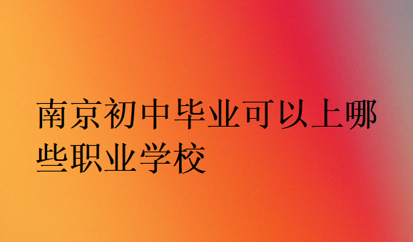 南京初中毕业可以上哪些职业学校