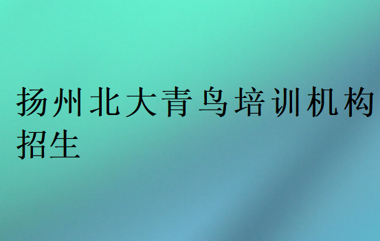 扬州北大青鸟培训机构招生