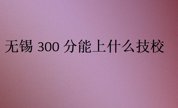 无锡300分能上什么技校