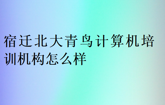 宿迁北大青鸟计算机培训机构怎么样