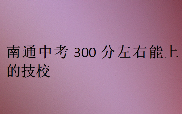 南通中考300分左右能上的技校