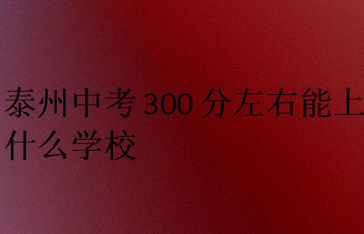 泰州中考300分左右能上什么学校