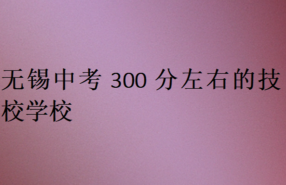 无锡中考300分左右的技校学校