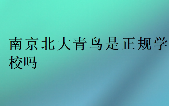 南京北大青鸟是正规学校吗