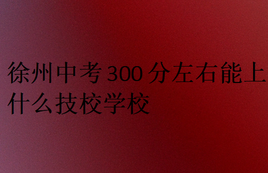 徐州中考300分左右能上什么技校学校