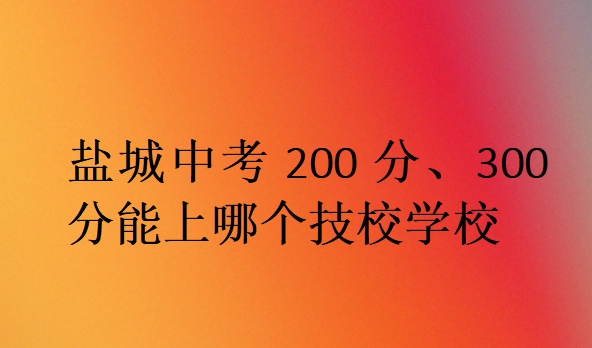 盐城中考200分、300分能上哪个技校学校