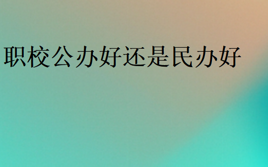 职校公办好还是民办好