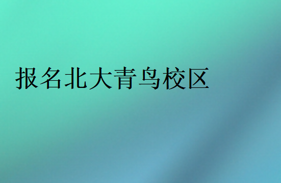 北大青鸟正规的校区