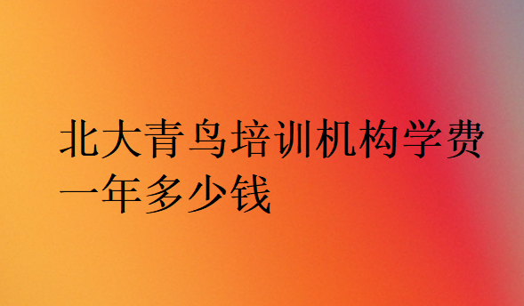 北大青鸟学校收费一览表