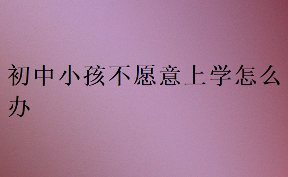 初中小孩不愿意上学能干啥