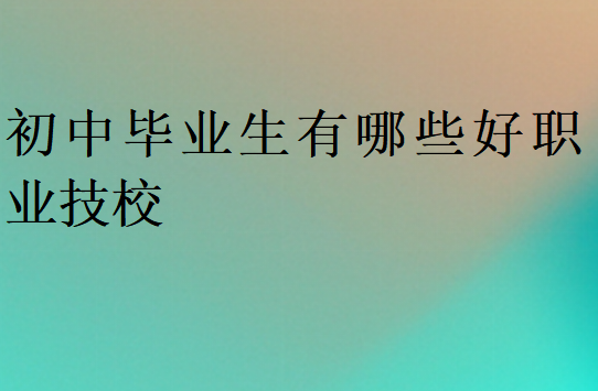 南京初中毕业生有哪些好职业技校