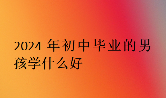 2024年初中毕业的男孩学什么好