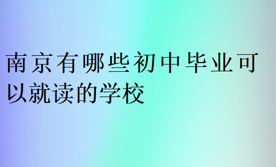 南京有哪些初中毕业可以就读的学校