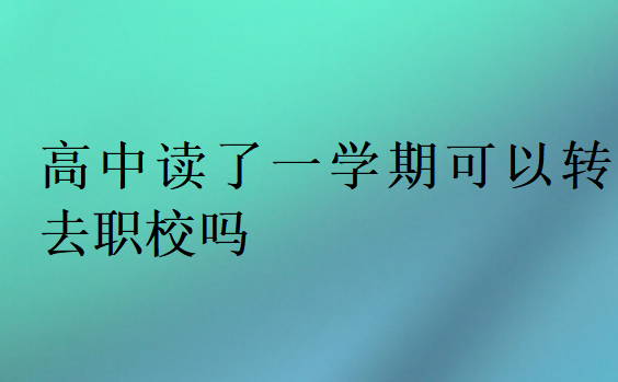 高中读了一学期可以转去职校吗